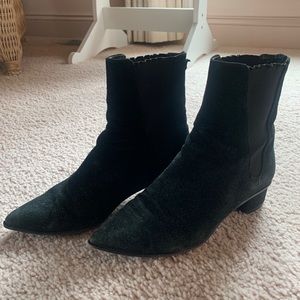 ASH Black Leather and Suede Booties